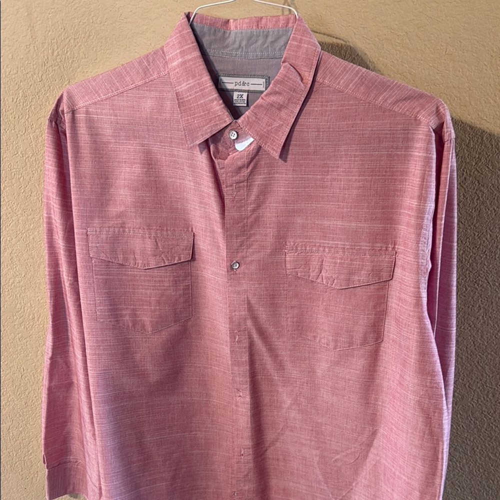 Jachs Pink Casual Button Down Shirt Classic Design